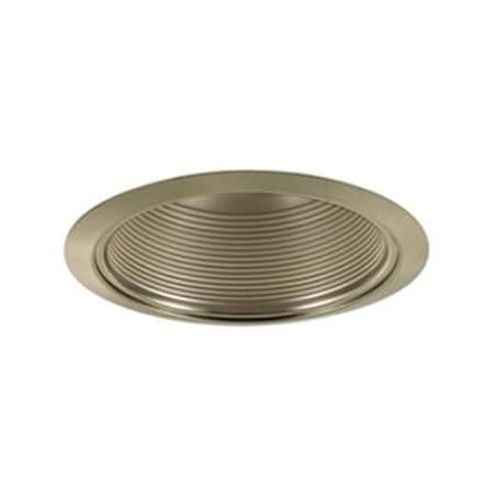 Gorgeousglow 6 in. Line Voltage Step Baffle Trim- Satin Chrome GO3014390